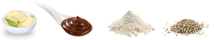 Nuestras mantequillas, chocolate, harinas y semillas