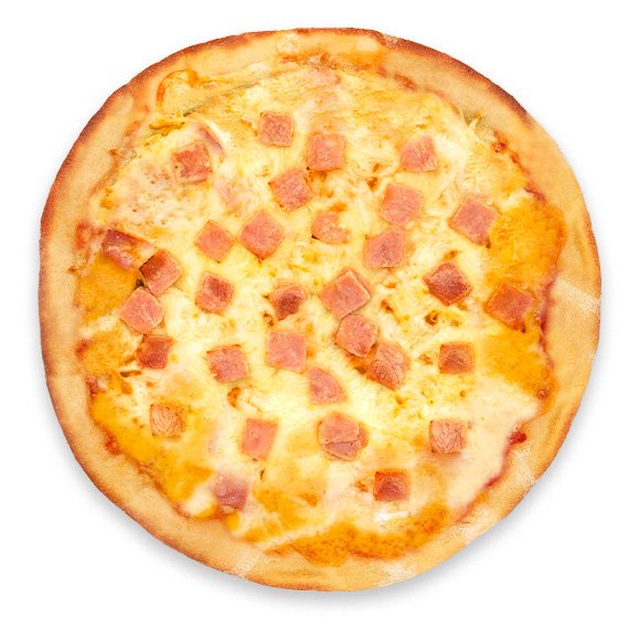 Pizza Fina Jamón Cocido y Queso Chedar