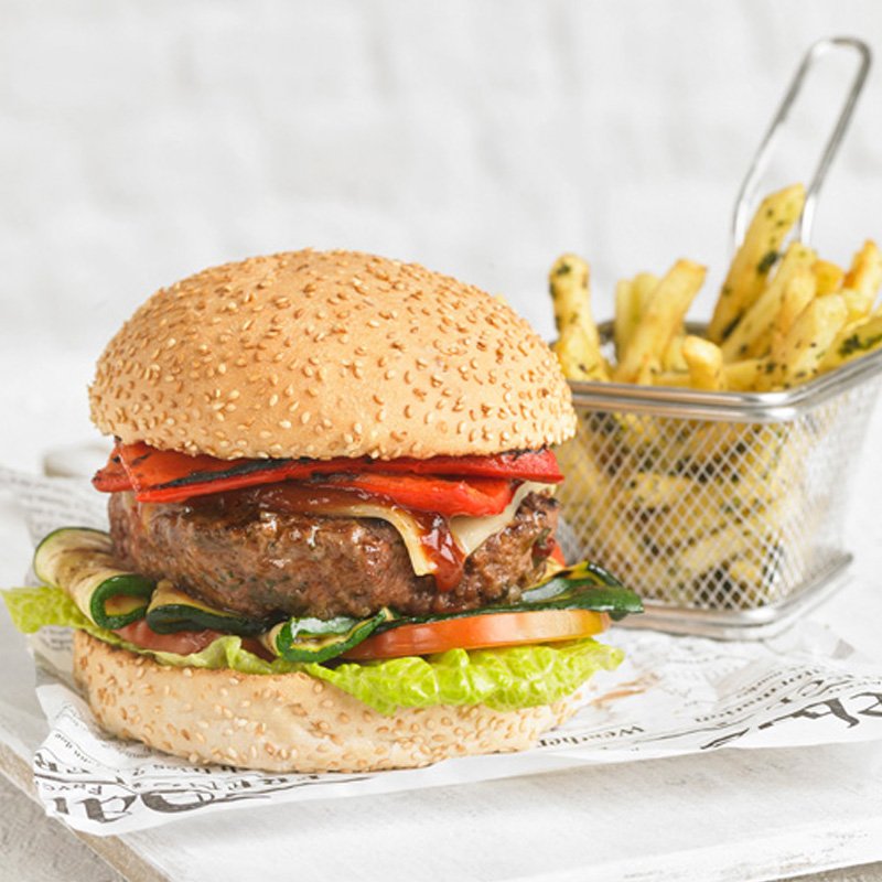 Burger de ternera al estilo argentino